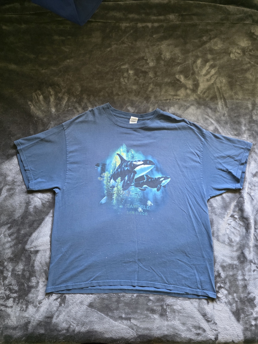 Delta VTG Orca San Diego SeaWorld Blue Graphic Tee 2XL